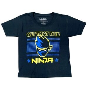Ninja Get That Dub Youth XS T-Shirt Black Video‎ Gamer Graphic Tee NEW